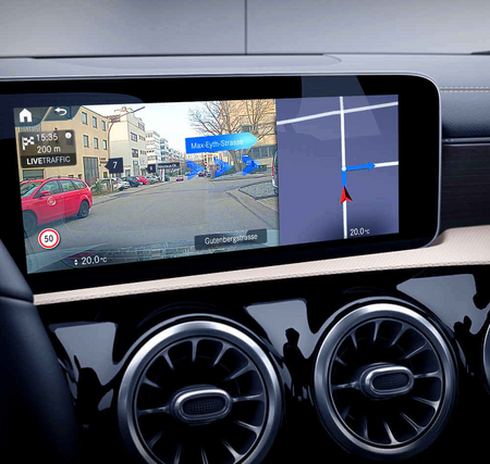 Augmented Reality im Navigationssystem der neuen Mercedes-Benz A-Klasse Limousine - bald testen im Autohaus RKG Bonn und Umgebung